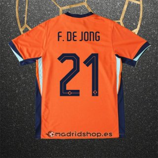 Camiseta Paises Bajos Jugador F. De Jong Primera Eurocopa 2024