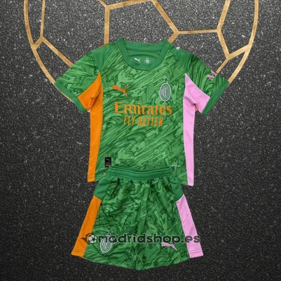 Camiseta AC Milan Portero Nino 25-26 Verde