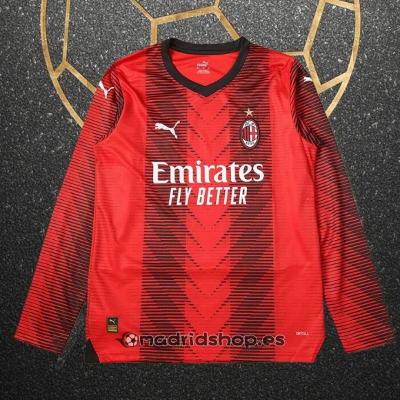 Camiseta AC Milan Primera Manga Larga 23-24