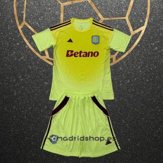 Camiseta Aston Villa Portero Nino 25-26 Amarillo