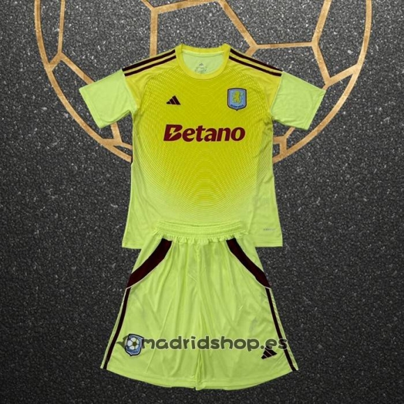 Camiseta Aston Villa Portero Nino 25-26 Amarillo