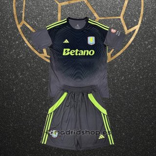 Camiseta Aston Villa Portero Nino 25-26 Negro