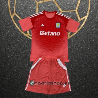 Camiseta Aston Villa Portero Nino 25-26 Rojo