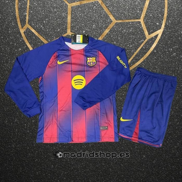 Camiseta Barcelona Primera Manga Larga Nino 25-26