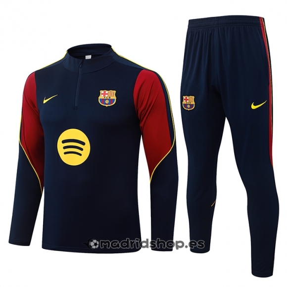 Chandal de Sudadera del Barcelona Nino 2026-27 Azul Rojo