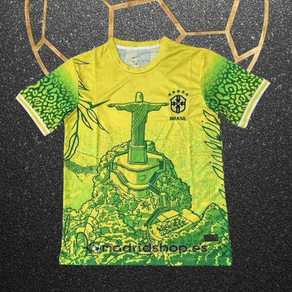 Tailandia Camiseta Brasil Jesus 2025-2026 Amarillo Verde