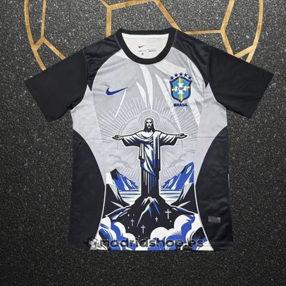 Tailandia Camiseta Brasil Jesus 2026 Gris Negro