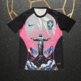 Tailandia Camiseta Brasil Jesus 2026 Gris Rosa