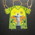 Tailandia Camiseta Brasil Jesus 25-26 Amarillo Blanco