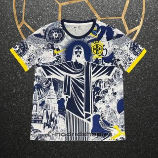 Tailandia Camiseta Brasil Jesus 25-26 Gris