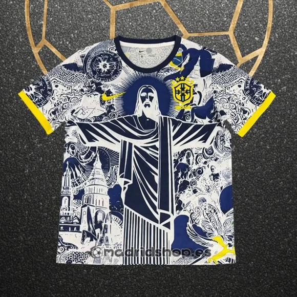 Tailandia Camiseta Brasil Jesus 25-26 Gris
