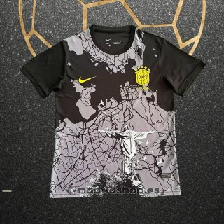 Tailandia Camiseta Brasil Jesus 25-26 Negro Gris