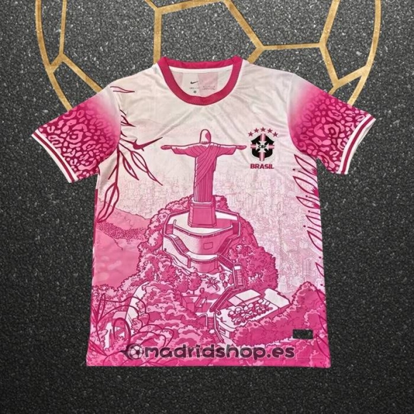 Tailandia Camiseta Brasil Jesus 25-26 Rosa