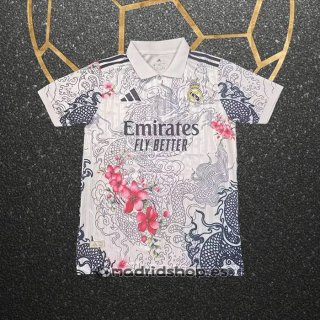 Tailandia Camiseta Real Madrid Dragon 25-26 Blanco Rojo