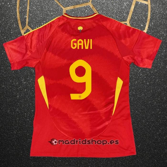 Camiseta Espana Jugador Gavi Primera Eurocopa 2024