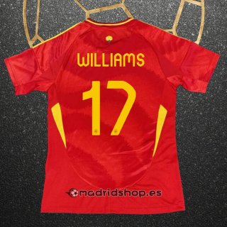 Camiseta Espana Jugador Williams Primera Eurocopa 2024
