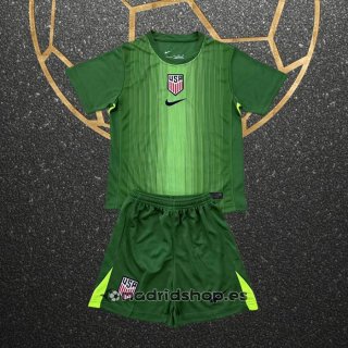 Camiseta Estados Unidos Portero Nino 2025 Verde