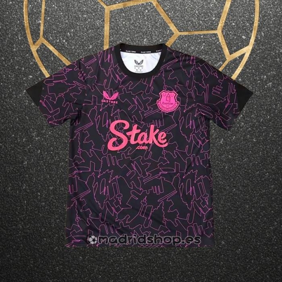 Camiseta Pre Partido del Everton 25-26 Azul Rosa