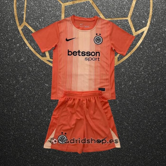 Camiseta Inter Milan Portero Nino 25-26 Naranja