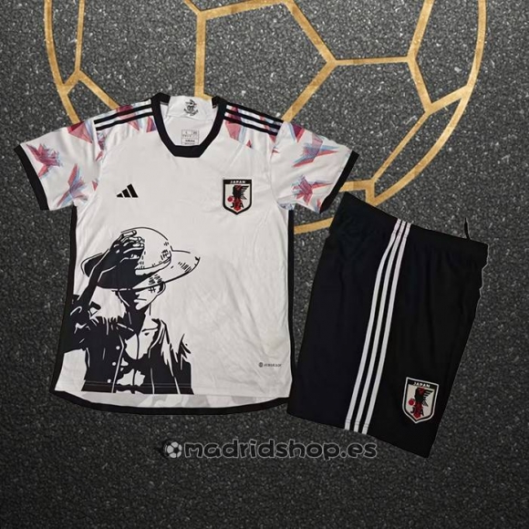 Camiseta Japon Anime One Piece Luffy Nino 2025 Blanco