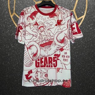 Tailandia Camiseta Japon Anime Luffy 25-26 Blanco Rojo