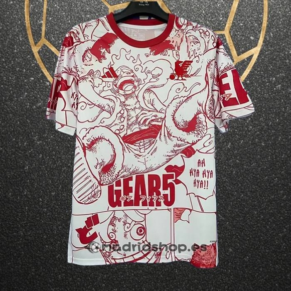 Tailandia Camiseta Japon Anime Luffy 25-26 Blanco Rojo