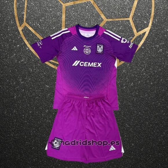 Camiseta Tigres UANL Portero Nino 25-26 Purpura