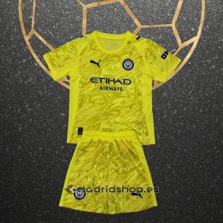 Camiseta Manchester City Portero Nino 25-26 Amarillo