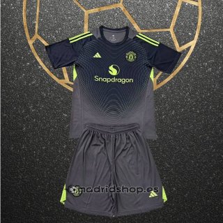 Camiseta Manchester United Portero Segunda Nino 25-26 Negro
