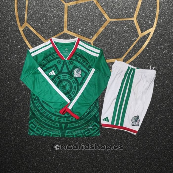 Camiseta Mexico Primera Manga Larga Nino 2026