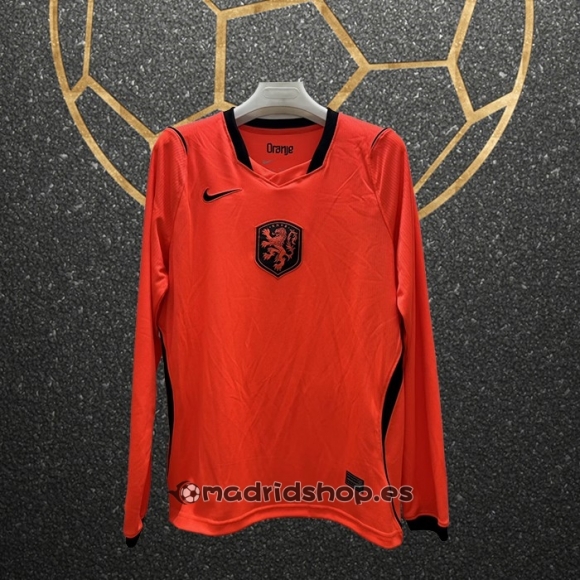 Camiseta Paises Bajos Primera Manga Larga 2026
