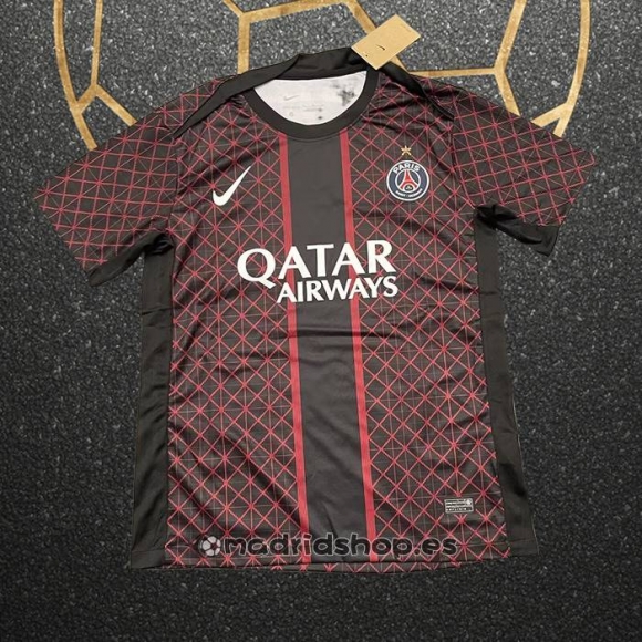 Camiseta Pre Partido del Paris Saint-Germain 25-26 Negro Rojo