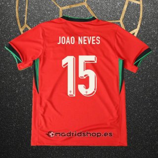 Camiseta Portugal Jugador Joao Neves Primera Eurocopa 2024