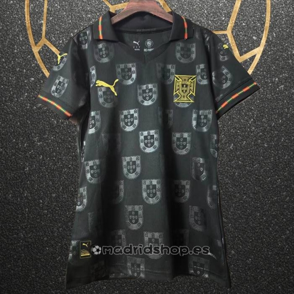 Camiseta Portugal Special Mujer 2025 Negro
