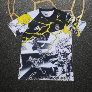 Camiseta Pre Partido del Real Madrid 25-26 Negro Blanco