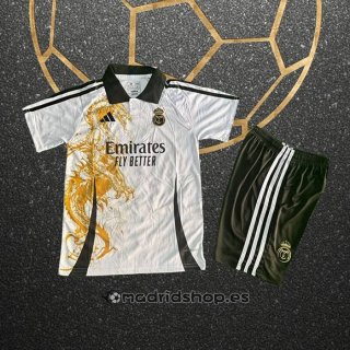 Camiseta Real Madrid Dragon Nino 2025-2026 Blanco