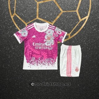 Camiseta Real Madrid Dragon Nino 2025-26 Rosa