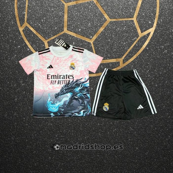 Camiseta Real Madrid Dragon Nino 25-26 Rosa