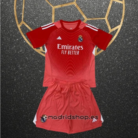 Camiseta Real Madrid Portero Nino 25-26 Naranja