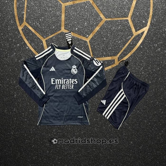 Camiseta Real Madrid Segunda Manga Larga Nino 25-26
