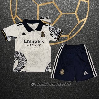 Camiseta Real Madrid Dragon Nino 2023-2024 Blanco