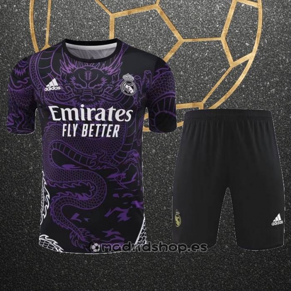 Chandal del Real Madrid Dragon Manga Corta 24-25 Purpura - Pantalon Corto