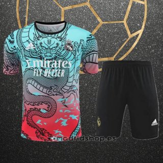 Chandal del Real Madrid Dragon Manga Corta 24-25 Verde y Rojo - Pantalon Corto