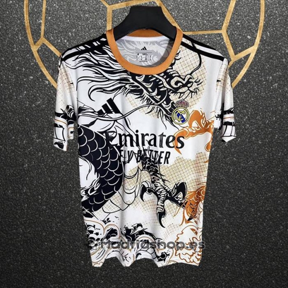 Tailandia Camiseta Real Madrid Dragon 25-26 Blanco Negro